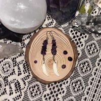 Image 4 of Gemstone & Coyote Canine Earrings