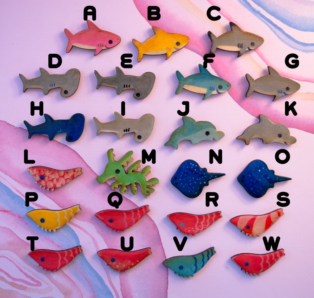 Image of Hand Painted Sea Creature Magnets