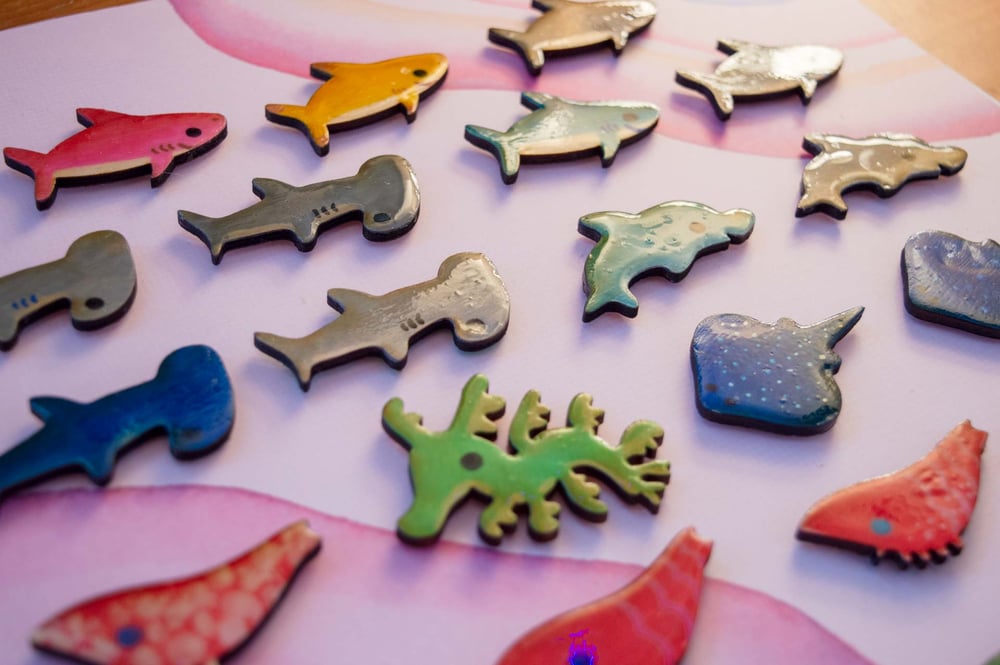 Image of Hand Painted Sea Creature Magnets