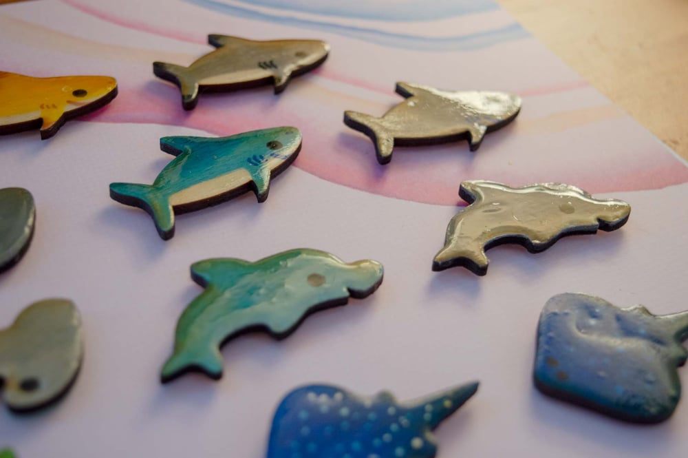 Image of Hand Painted Sea Creature Magnets