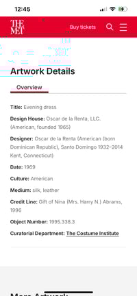 Image 3 of Oscar de la Renta 1969 Couture Dress