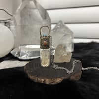 Image 1 of Lg Crystal & Bone Curiosity Bottle Necklace
