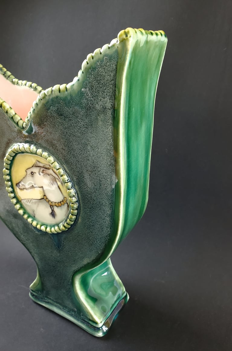 White Hound on a Fancy Vase Image 3