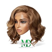 Image 2 of 4/27 Highlight Bob Wigs Human Hair Body Wave 13x6 HD Transparent Lace Frontal Wig 180% Density 