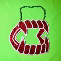 Image 3 of Vampire Teeth Hanging Plaque