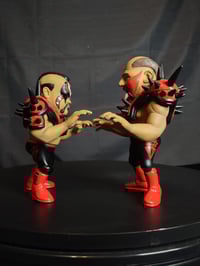 Image 2 of King Of Toy Road Warriors Hawk and Animal Red Shoulder Pads Version Set *USED* 