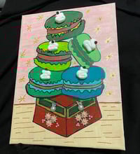 Image 2 of Cookies for Christmas Mixed Media Macarons on Box Painting