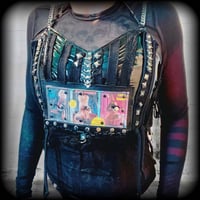 Image 1 of XXX cyber city pvc chained cropped top