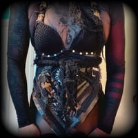 Image 1 of Reference sample will have corset style front Wasteland crusted fishnet tank top