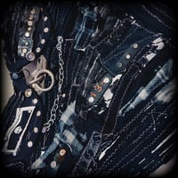 Image 4 of Reference sample will have corset lace upHeavily textured grave digger wasteland crust punk tank top