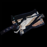 Image 1 of Apocalypse bandage raider wide leather patched single buckle cuff