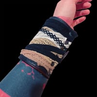Image 3 of Apocalypse bandage raider wide leather patched single buckle cuff