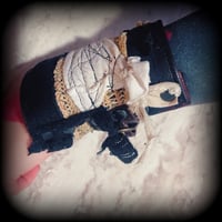 Image 5 of Apocalypse bandage raider wide leather patched single buckle cuff