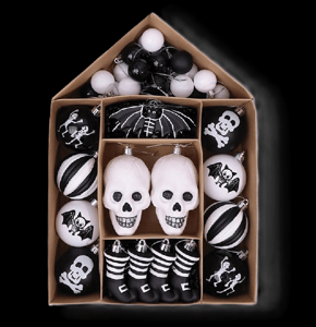 Image of Black and White Skull Decorations