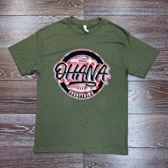 Image of PALKA OHANA OLIVE RED MEN'S T-SHIRT