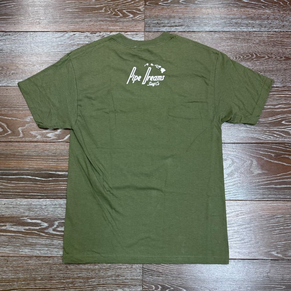 Image of PALKA OHANA OLIVE RED MEN'S T-SHIRT