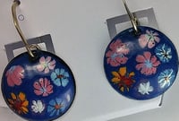 Domed small blue earrings 