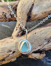 Image 2 of Aqua Blue Cornish Seaglass chunky Pebble 