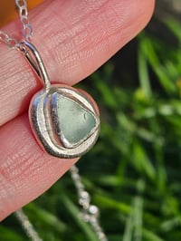 Image 10 of Aqua Blue Cornish Seaglass chunky Pebble 