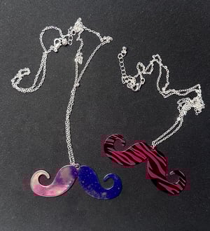 Image of galaxy mustache necklace