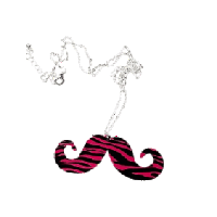 Image 1 of pink zebra mustache necklace
