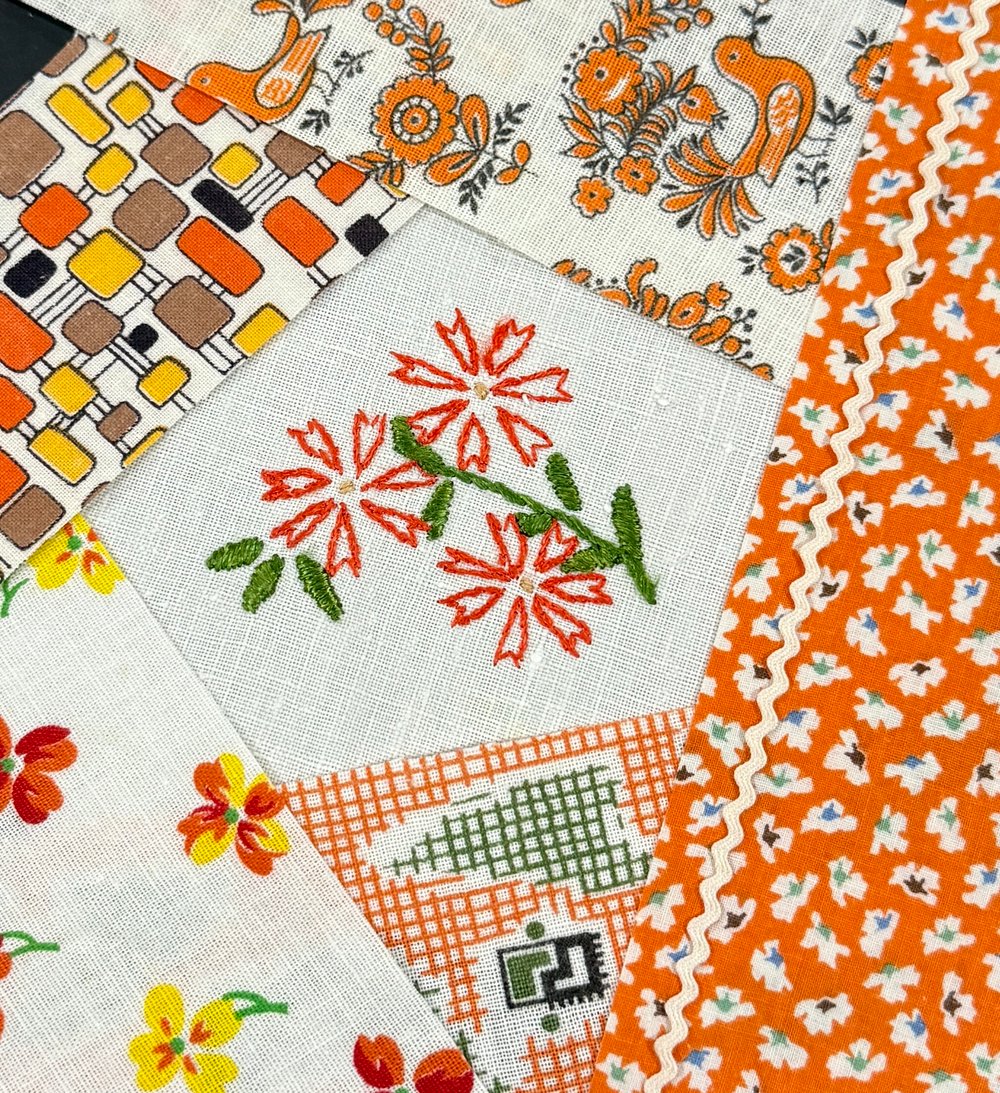 Image of ORANGE floral pincushion kit (PLEASE limit one per person)