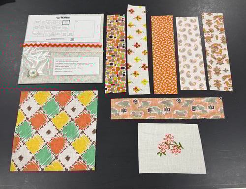 Image of ORANGE floral pincushion kit (PLEASE limit one per person)