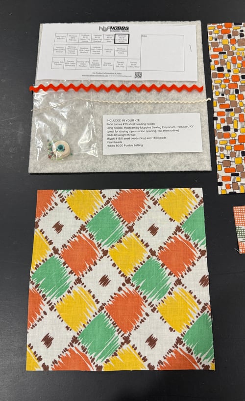 Image of ORANGE floral pincushion kit (PLEASE limit one per person)