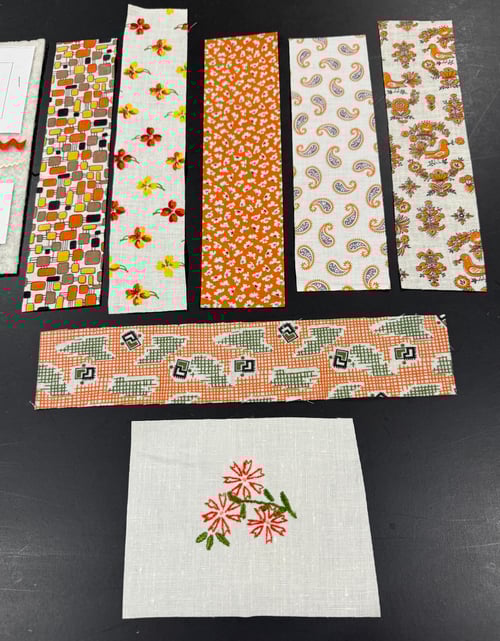 Image of ORANGE floral pincushion kit (PLEASE limit one per person)