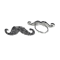 Image 1 of blingy mustache ring