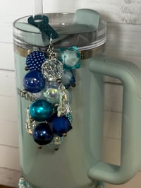 Image 2 of Cinderella-Inspired Tumbler Accessory Set – Bow, Straw Bauble & Bracelet Stack