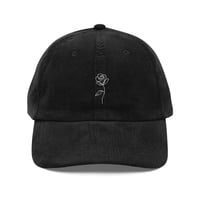 Image 1 of Embroidered Rose Corduroy Cap