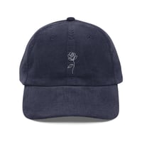 Image 3 of Embroidered Rose Corduroy Cap