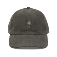 Image 5 of Embroidered Rose Corduroy Cap