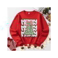 Image 1 of Floral Merry Christmas Sweatshirt