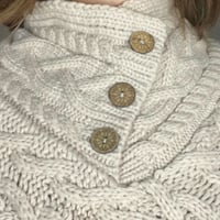 Image 14 of Luna Cozy Cable-Knit Button Poncho