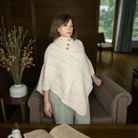 Image 15 of Luna Cozy Cable-Knit Button Poncho