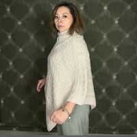 Image 16 of Luna Cozy Cable-Knit Button Poncho