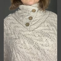 Image 13 of Luna Cozy Cable-Knit Button Poncho