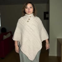 Image 18 of Luna Cozy Cable-Knit Button Poncho