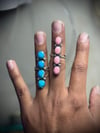Kingman Turquoise or Pink Conch shell  row  ring