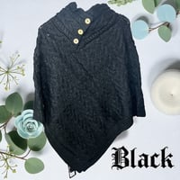 Image 9 of Luna Cozy Cable-Knit Button Poncho