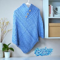 Image 11 of Luna Cozy Cable-Knit Button Poncho