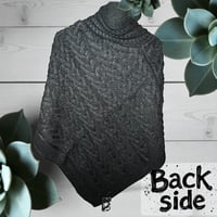 Image 10 of Luna Cozy Cable-Knit Button Poncho