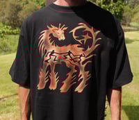 Image 2 of Giraffe with a Jagged spark  Mens XL tee