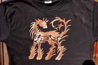Image 1 of Giraffe with a Jagged spark  Mens XL tee