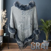 Image 3 of “Winter Luxe Faux Fur Fringe Poncho”