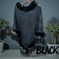 Image 1 of “Winter Luxe Faux Fur Fringe Poncho”