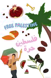 Image 2 of Free Palestine Doodle Print 