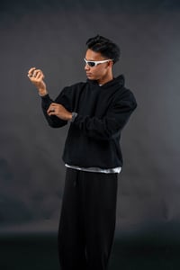 Image 4 of  KISSES OVERSIZED BOXY HOODIE ( BLACK )